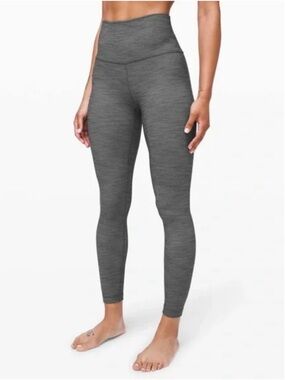 Lululemon Heathered Grey Wunder Train Leggings 25” Size 4